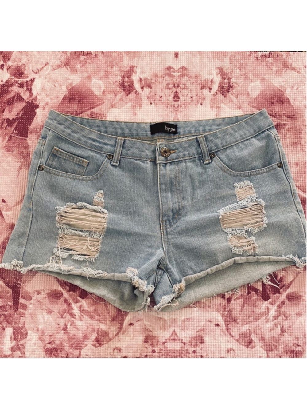 HYPE Shorts Distressed Ripped Sexy Raw Hem Denim Short Shorts